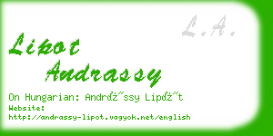 lipot andrassy business card